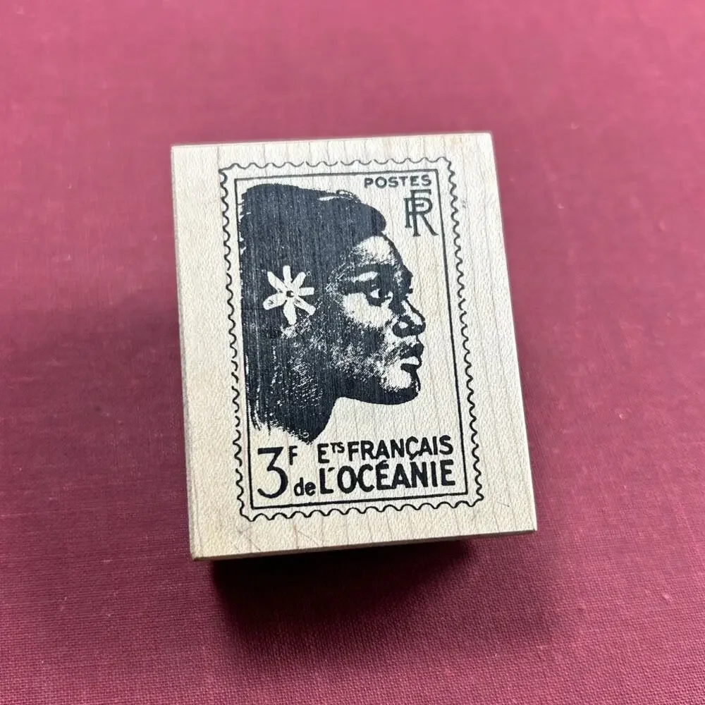 1940s Vintage Stamp Design -2000s- Tin Can Mail- French Oceania Tahiti - 2x2.5